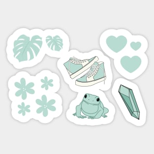 Cute Aesthetic Sticker Pack - Pastel Teal Green Sticker